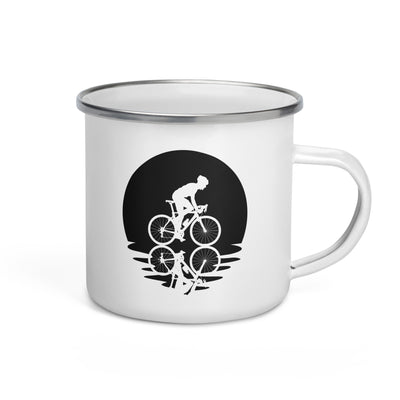 Circle And Reflection - Man Cycling - Emaille Tasse fahrrad Default Title