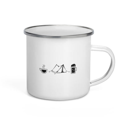Coffee Beer And Camping - Emaille Tasse camping Default Title