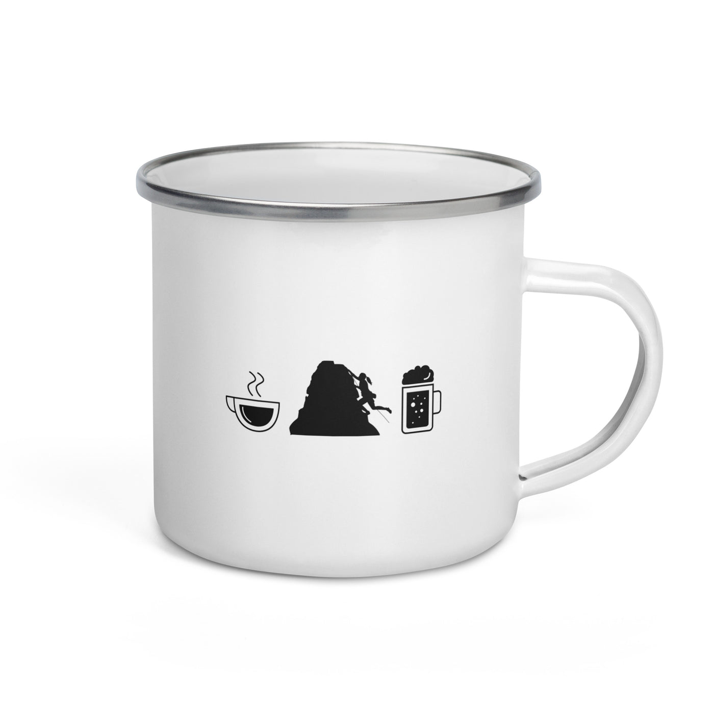 Coffee Beer And Climbing - Emaille Tasse klettern Default Title