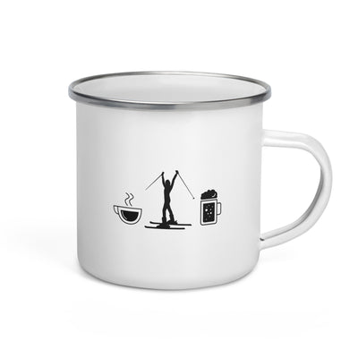 Coffee Beer And Skiing - Emaille Tasse ski Default Title