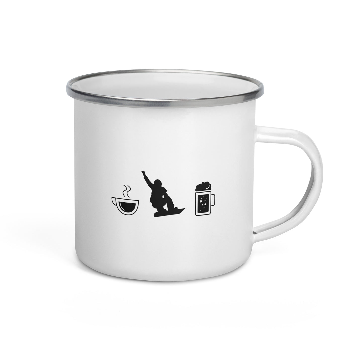 Coffee Beer And Snowboarding - Emaille Tasse snowboarden Default Title