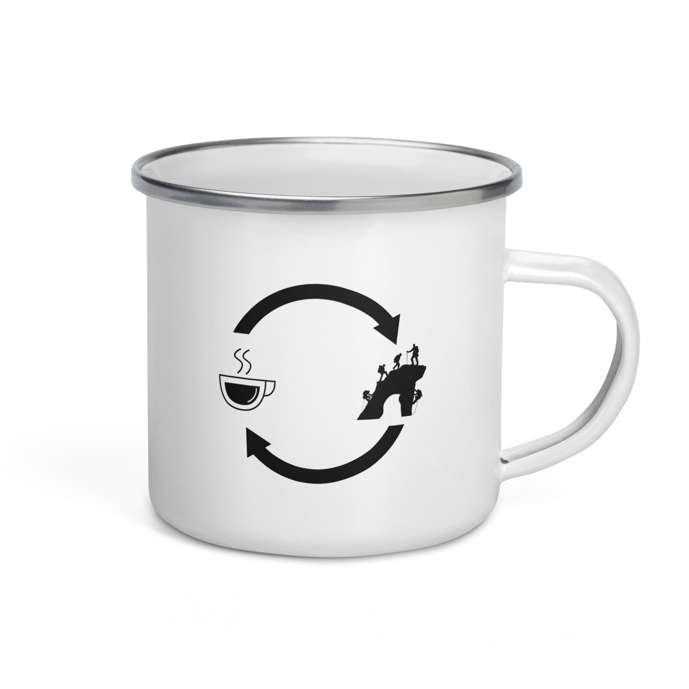 Coffee Loading Arrows And Climbing - Emaille Tasse klettern Default Title