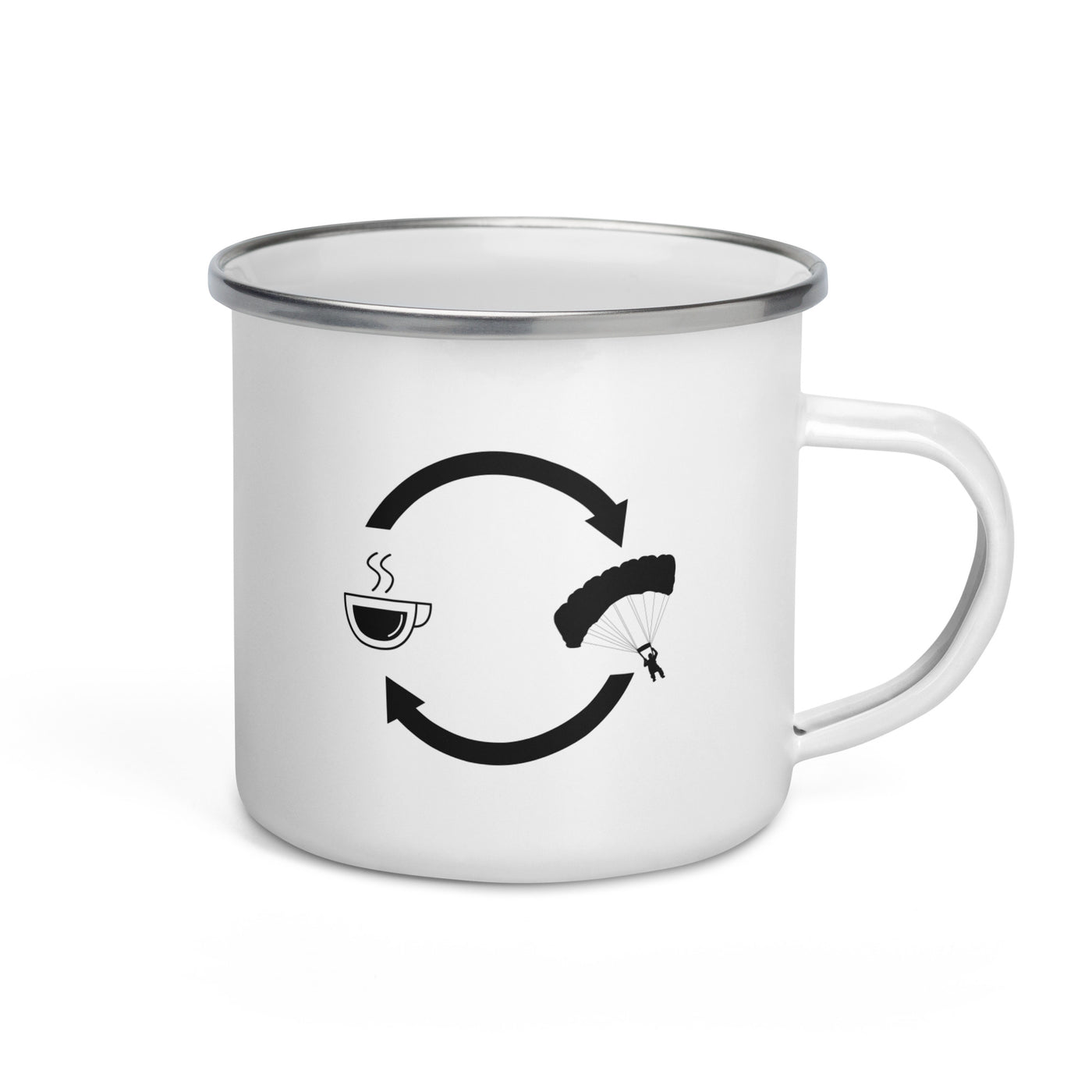 Coffee Loading Arrows And Paragliding - Emaille Tasse berge Default Title