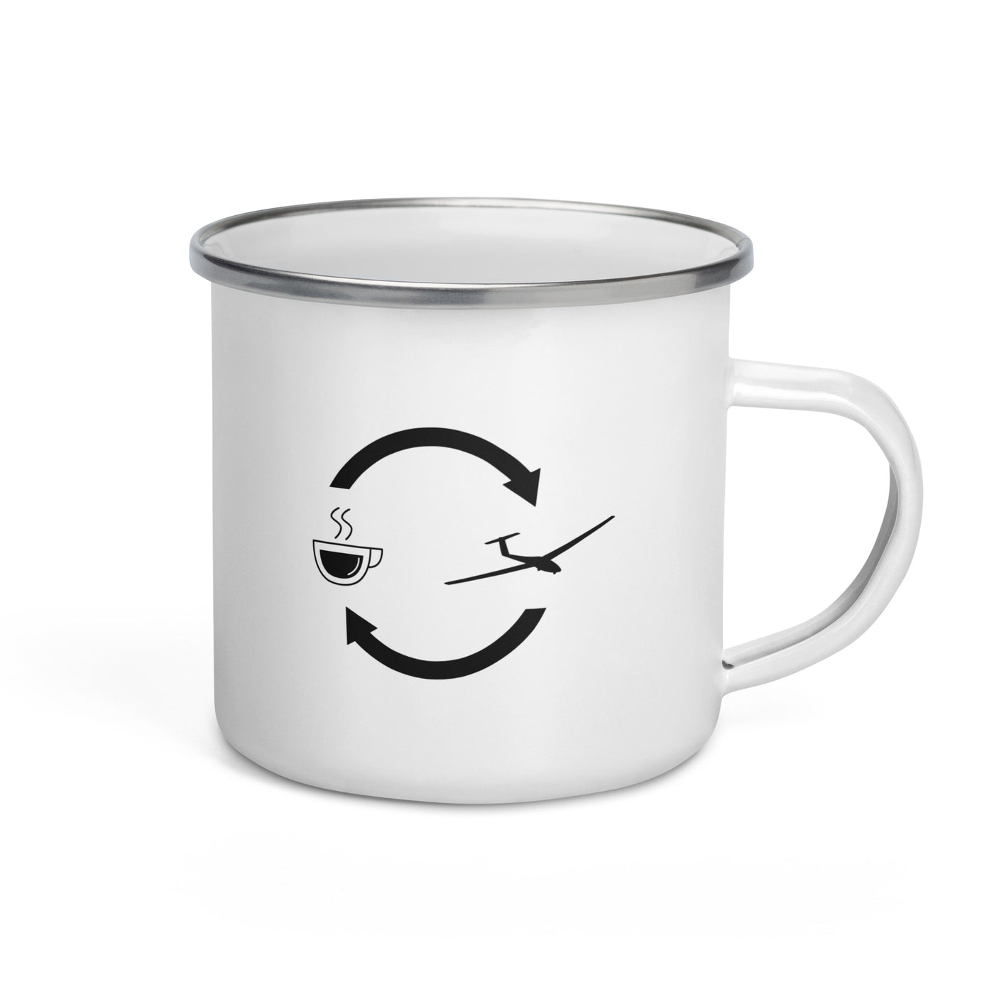 Coffee Loading Arrows And Sailplane - Emaille Tasse berge Default Title