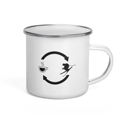 Coffee Loading Arrows And Skiing - Emaille Tasse ski Default Title