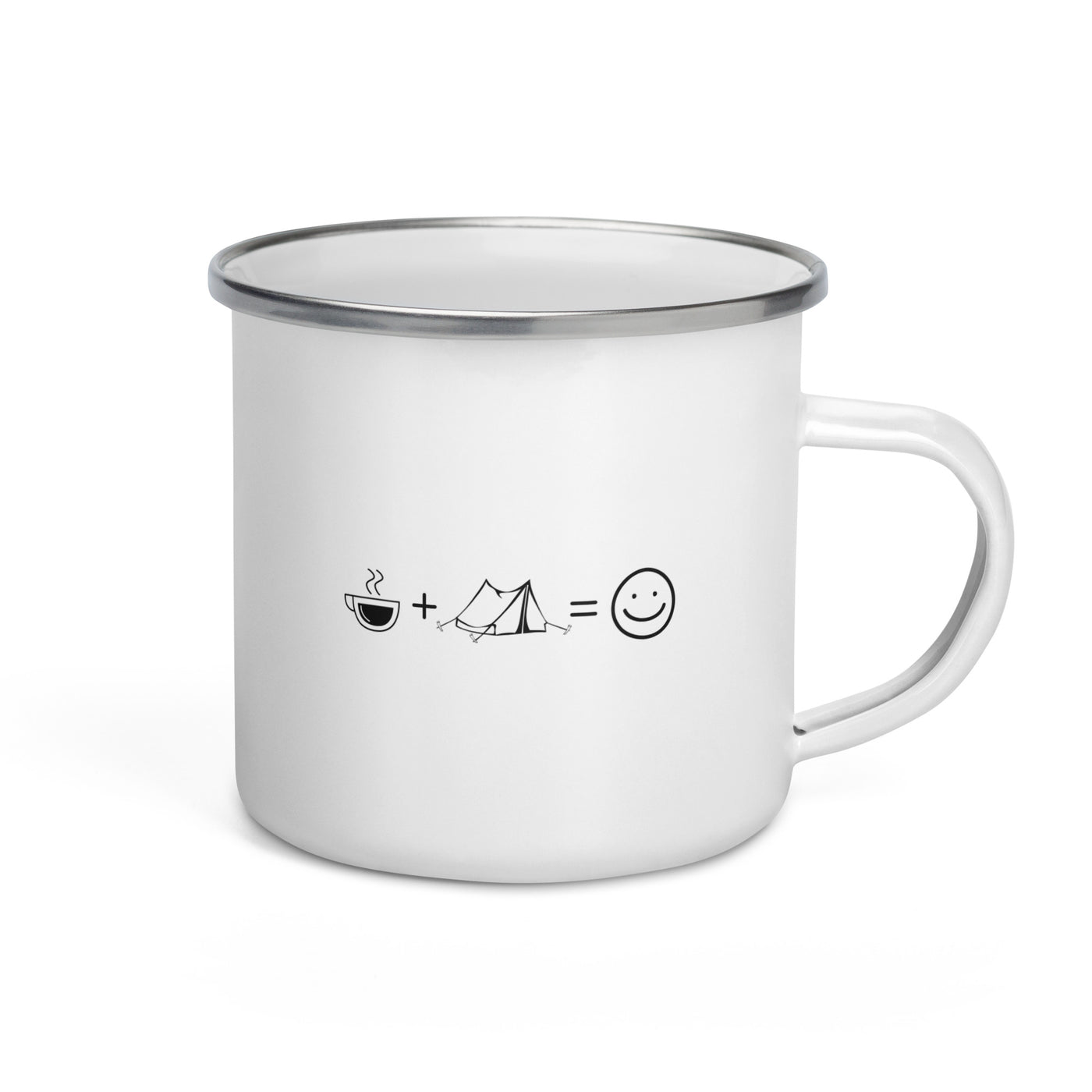 Coffee Smile Face And Camping 1 - Emaille Tasse camping Default Title