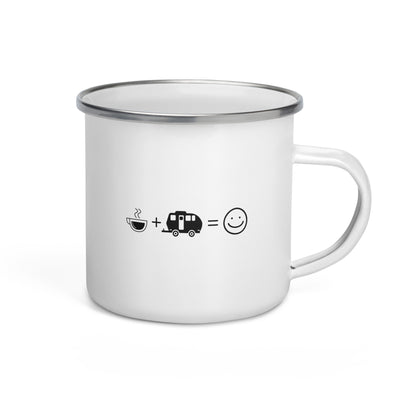 Coffee Smile Face And Camping 2 - Emaille Tasse camping Default Title