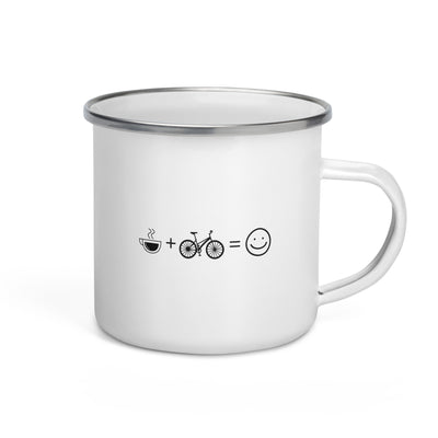 Coffee Smile Face And Cycling - Emaille Tasse fahrrad Default Title