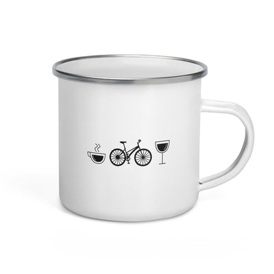 Coffee Wine And Bicycle - Emaille Tasse fahrrad Default Title