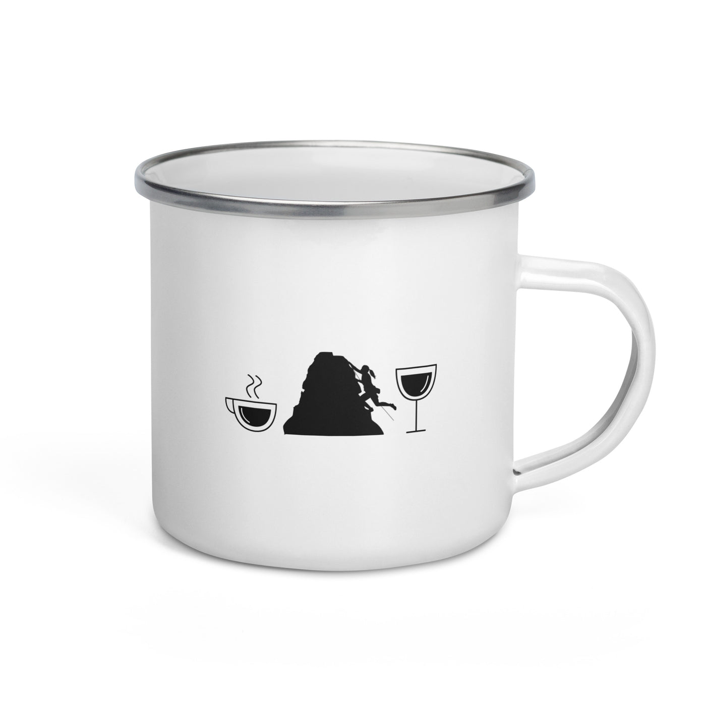 Coffee Wine And Climbing - Emaille Tasse klettern Default Title