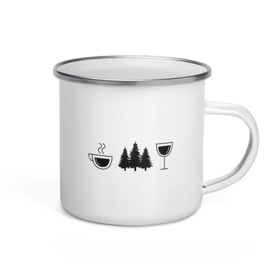 Coffee Wine And Trees - Emaille Tasse camping Default Title