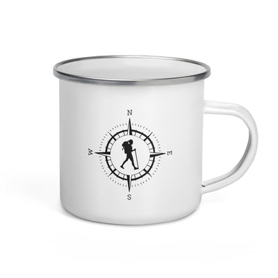 Compass And Hiking - Emaille Tasse wandern Default Title