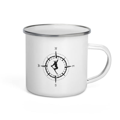 Compass And Skiing - Emaille Tasse ski Default Title