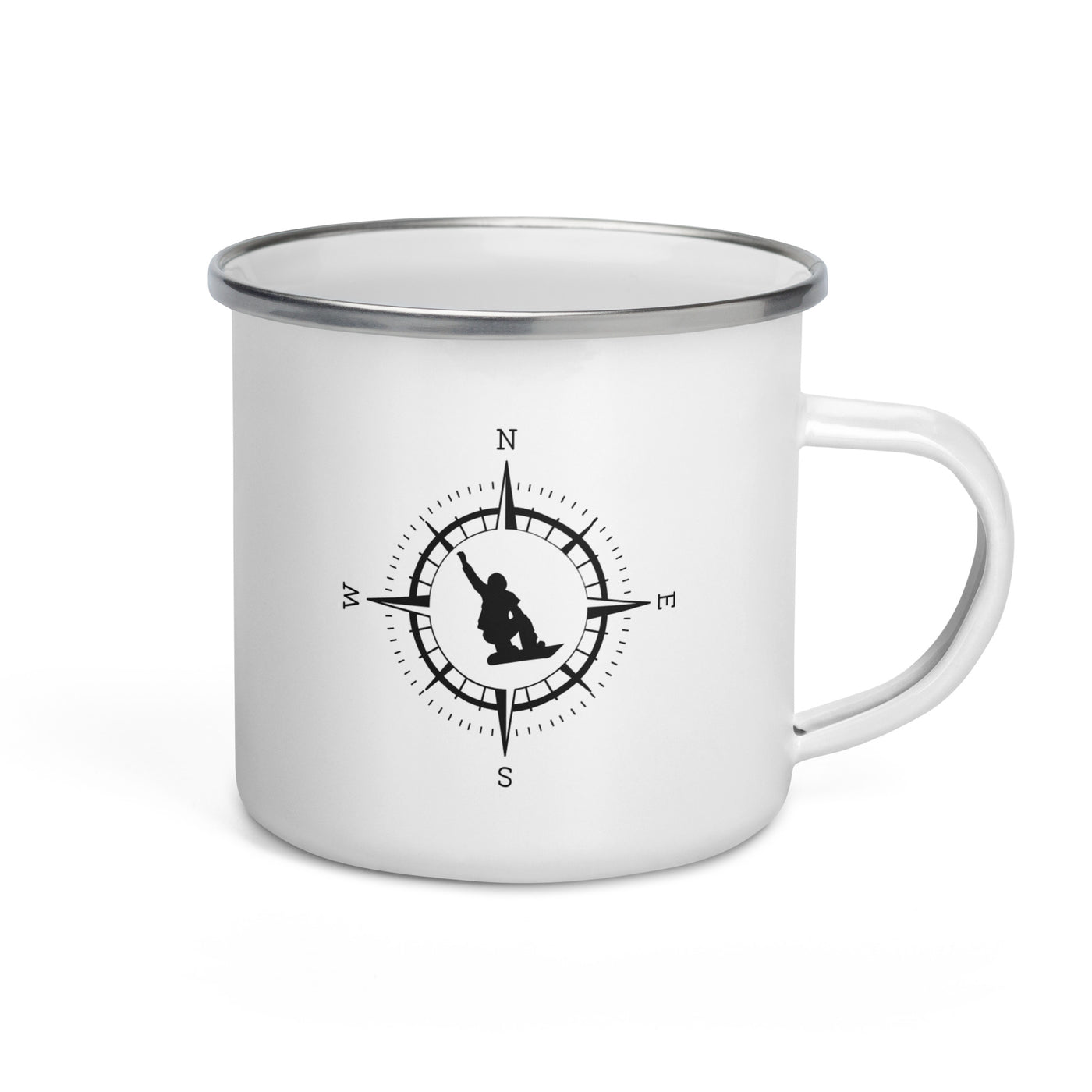 Compass And Snowboarding - Emaille Tasse snowboarden Default Title
