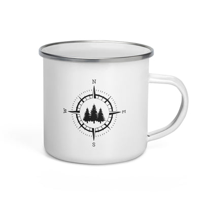 Compass And Trees - Emaille Tasse camping Default Title