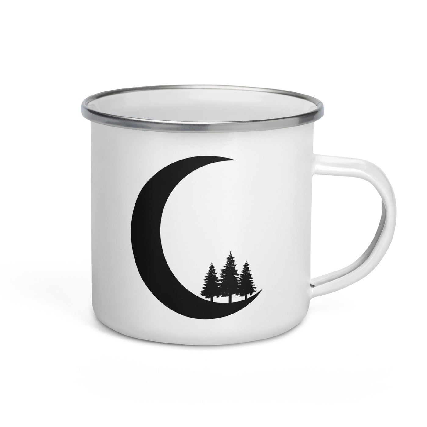 Crescent Moon - Trees - Emaille Tasse camping Default Title