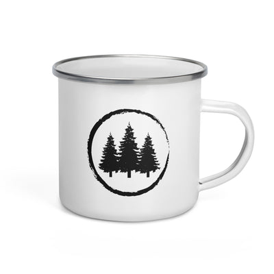Cricle And Trees - Emaille Tasse camping Default Title