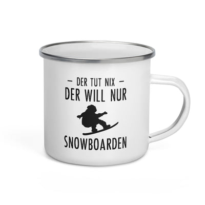 Der Tut Nix Der Will Nur Snowboarden - Emaille Tasse snowboarden Default Title