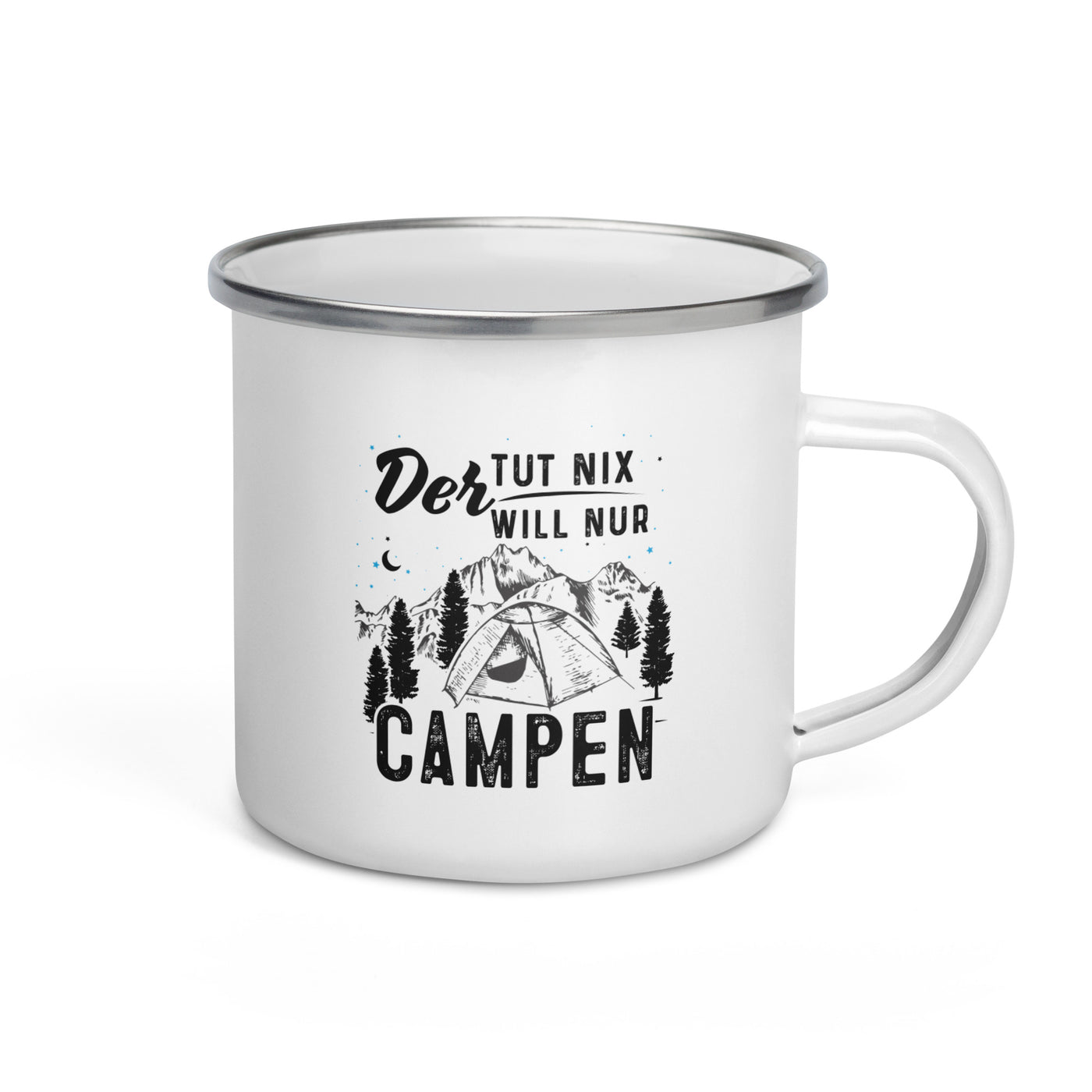Der Will Nur Campen - Emaille Tasse camping Default Title