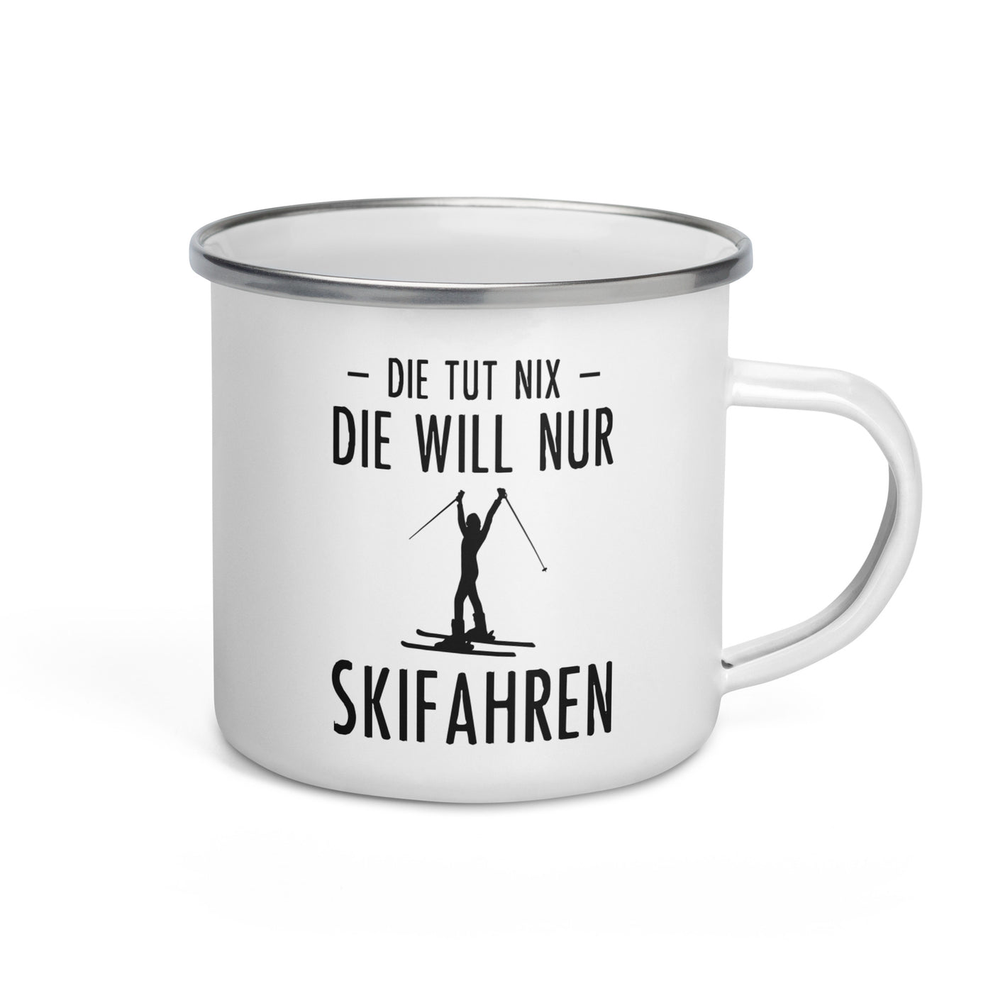 Die Tut Nix Die Will Nur Skifahren - Emaille Tasse ski Default Title