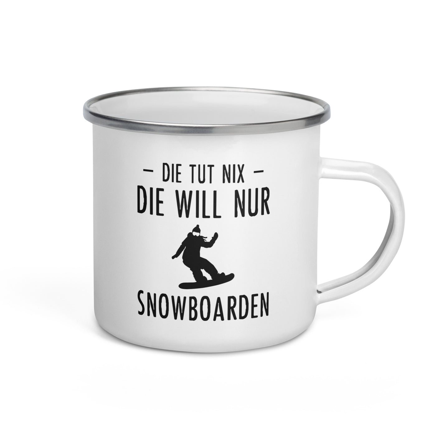 Die Tut Nix Die Will Nur Snowboarden - Emaille Tasse snowboarden Default Title
