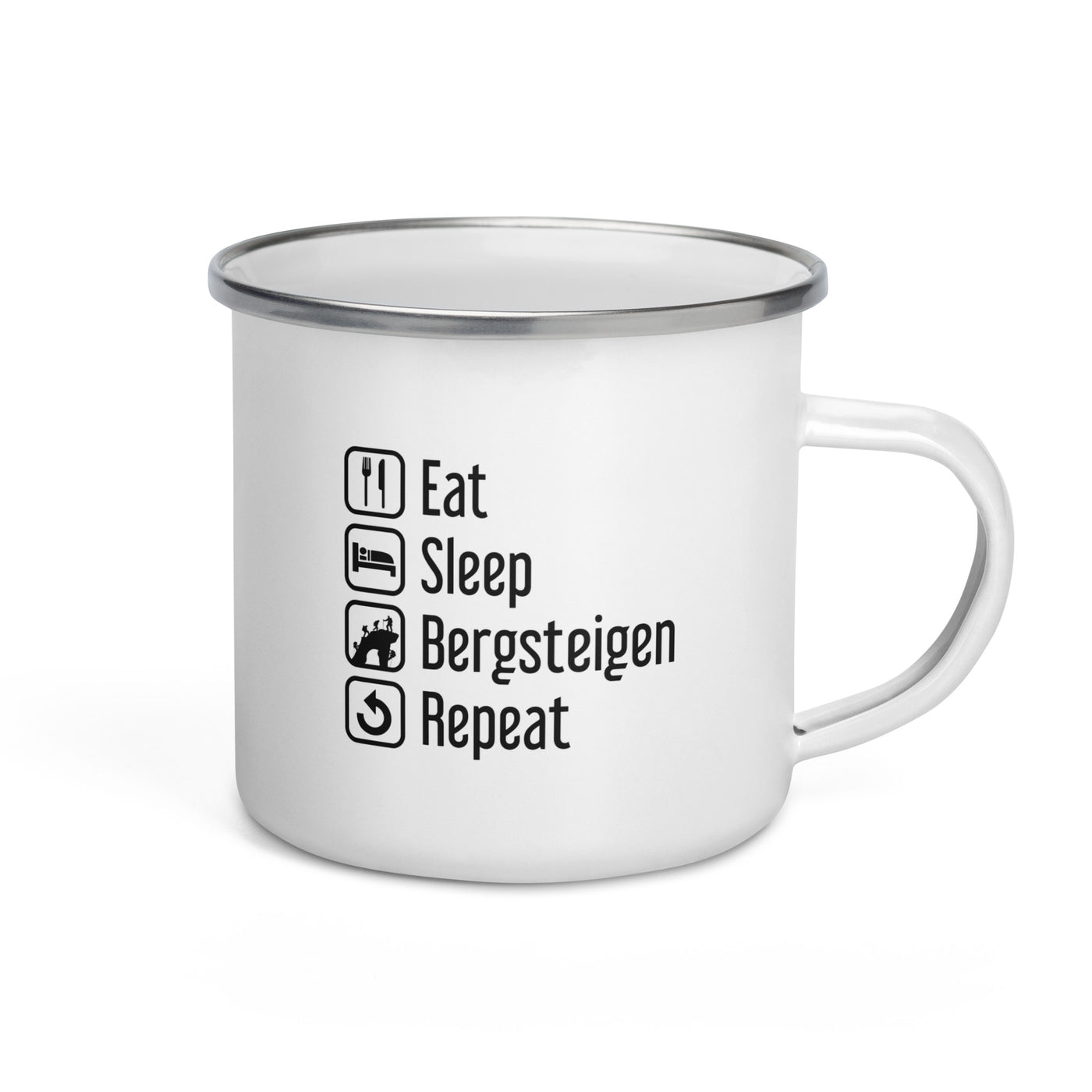 Eat Sleep Bergsteigen Repeat - Emaille Tasse klettern Default Title