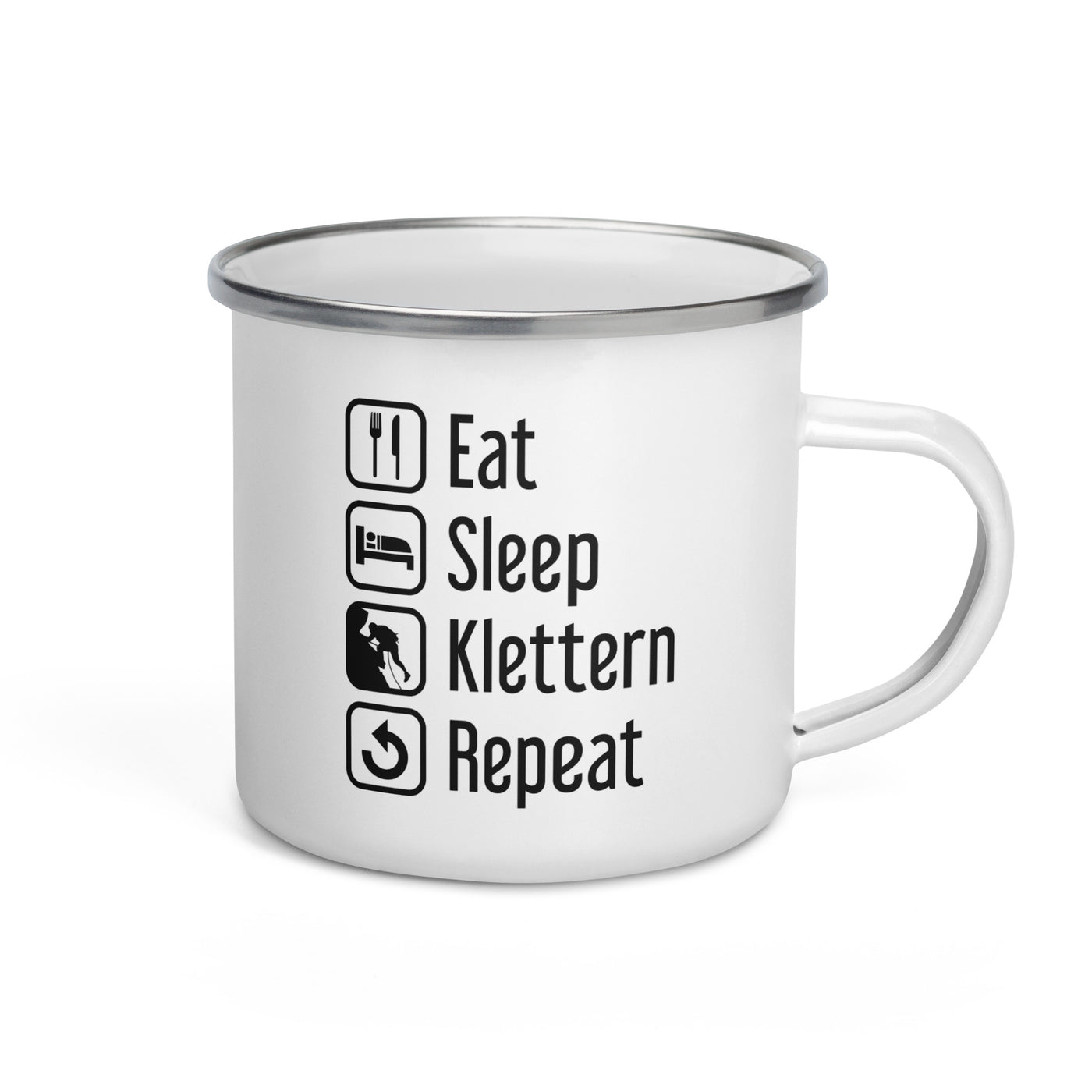Eat Sleep Klettern Repeat - Emaille Tasse klettern Default Title