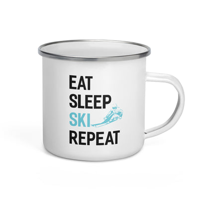 Eat Sleep Ski Repeat -(S.K) - Emaille Tasse klettern Default Title