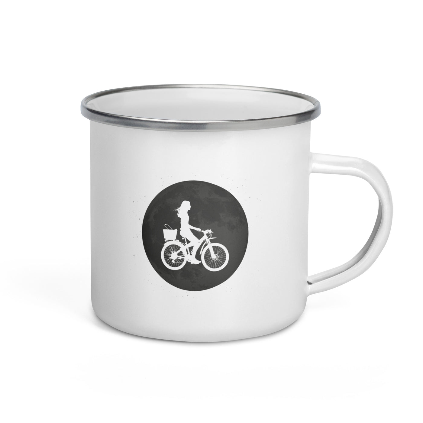Full Moon - Female Cycling - Emaille Tasse fahrrad Default Title
