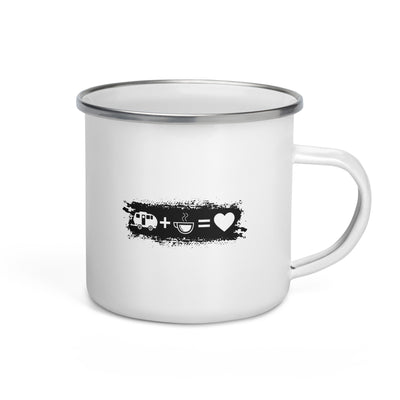 Grunge Rectangle - Heart - Coffee - Camping Caravan - Emaille Tasse camping Default Title