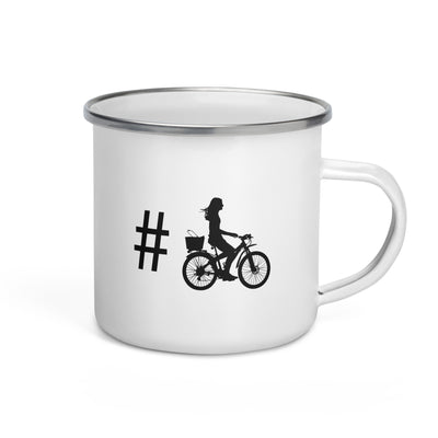 Hashtag - Female Cycling - Emaille Tasse fahrrad Default Title