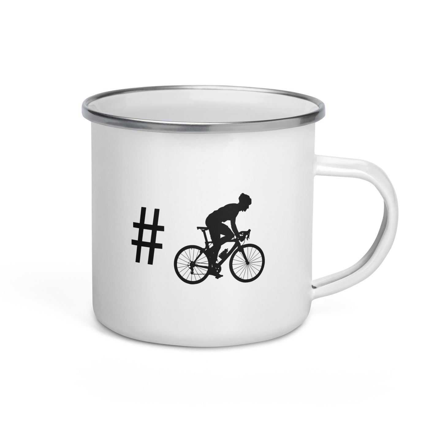 Hashtag - Man Cycling - Emaille Tasse fahrrad Default Title