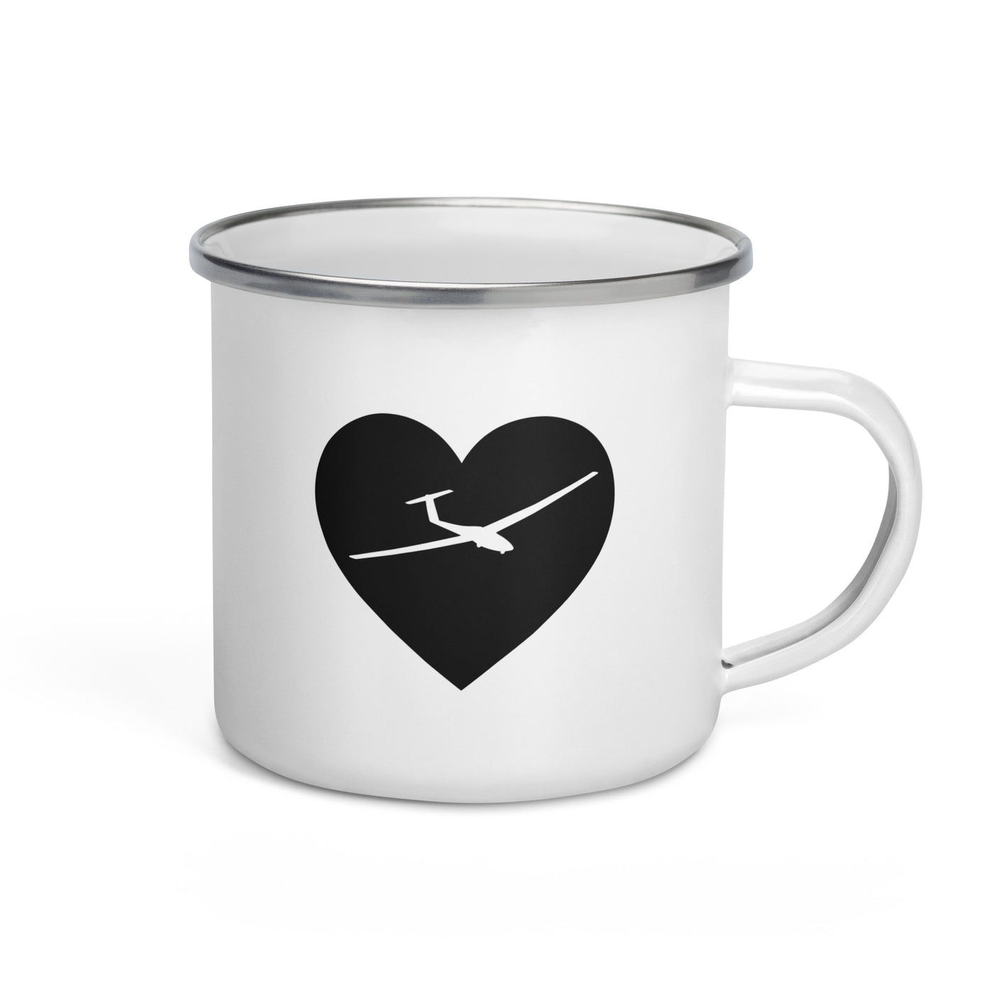 Heart 1 And Sailplane - Emaille Tasse berge Default Title