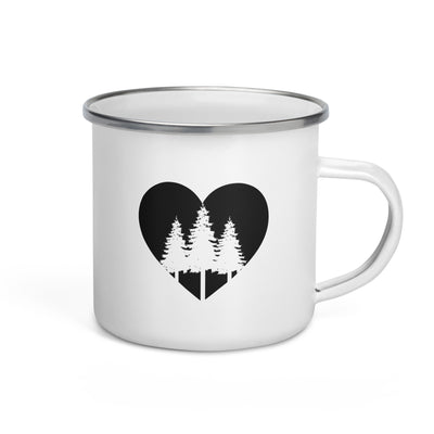 Heart 1 And Trees - Emaille Tasse camping Default Title