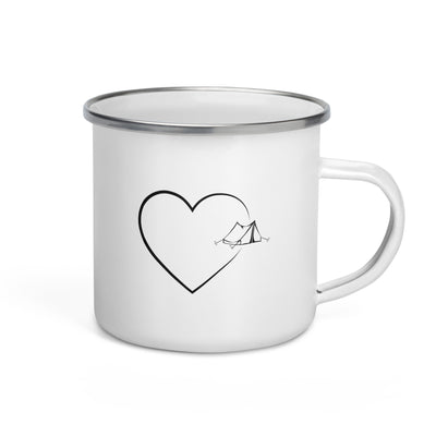 Heart 2 And Camping - Emaille Tasse camping Default Title
