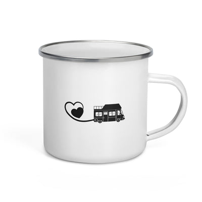 Heart 2 And Camping - Emaille Tasse camping Default Title