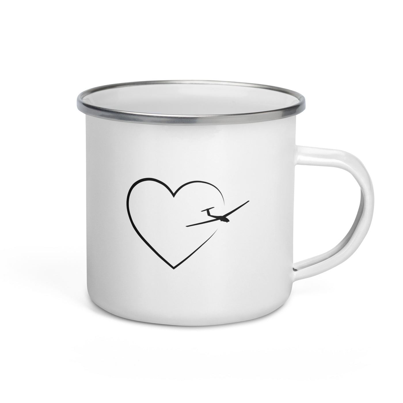 Heart 2 And Sailplane - Emaille Tasse berge Default Title