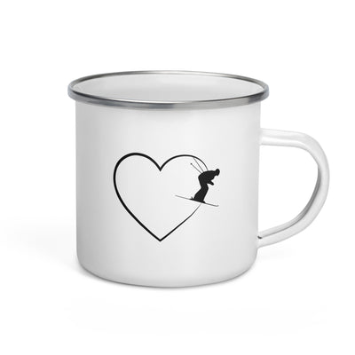 Heart 2 And Skiing - Emaille Tasse ski Default Title