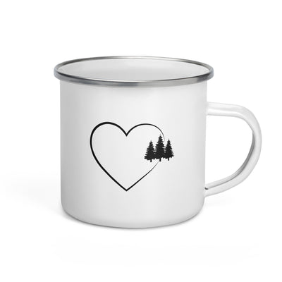 Heart 2 And Trees - Emaille Tasse camping Default Title