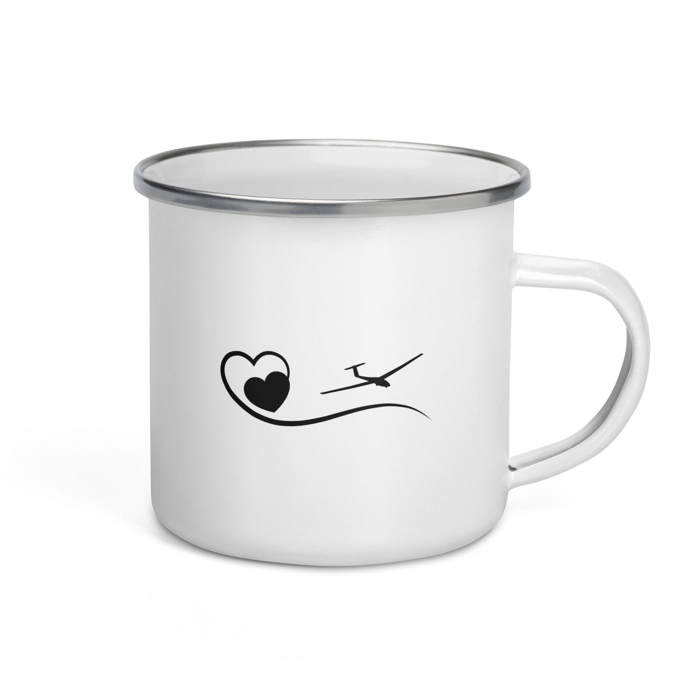 Heart And Sailplane - Emaille Tasse berge Default Title