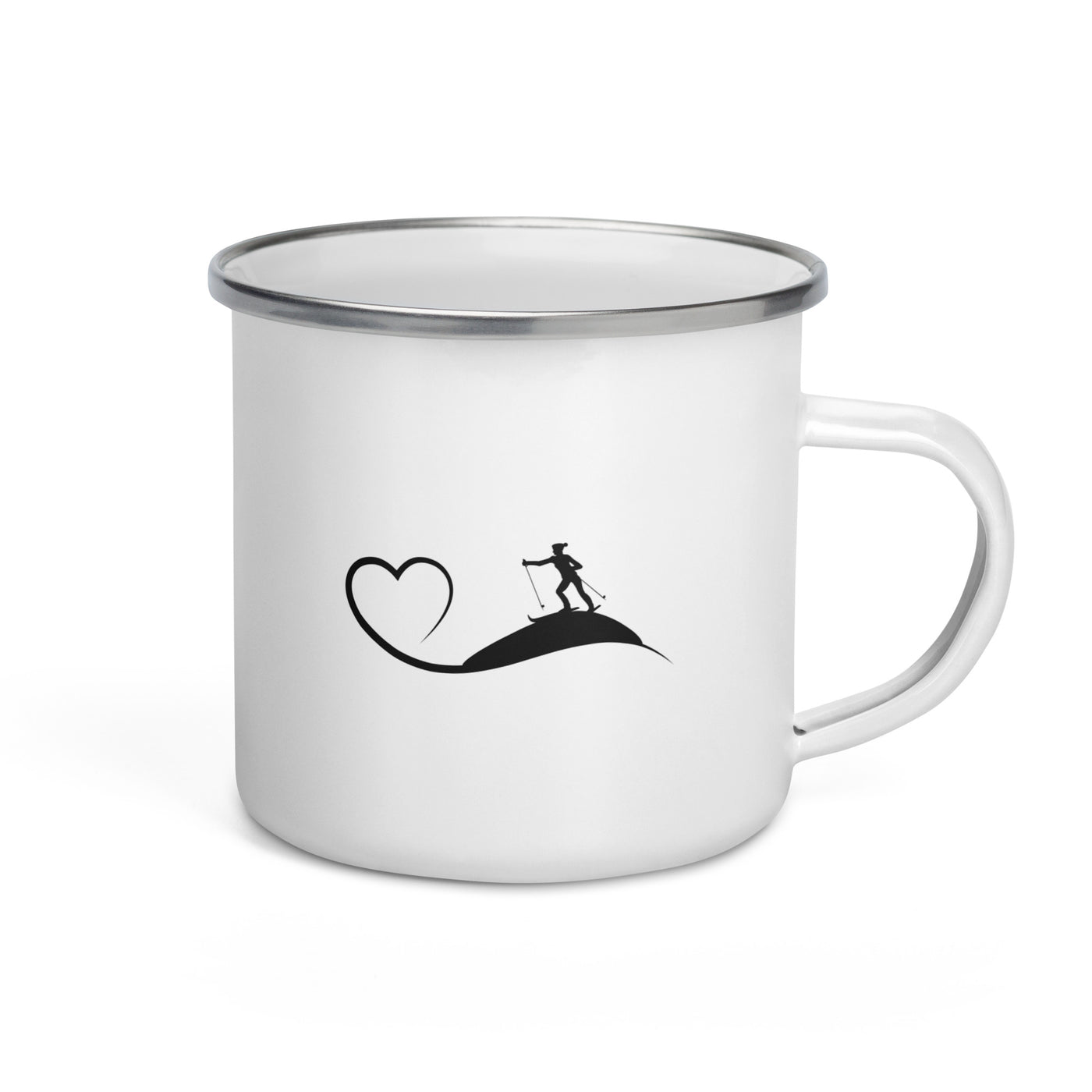 Heart And Skiing - Emaille Tasse ski Default Title