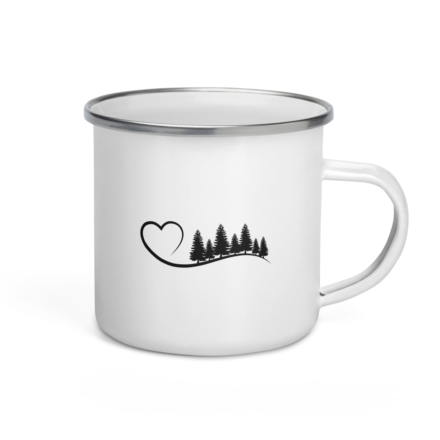 Heart And Tree - Emaille Tasse camping Default Title