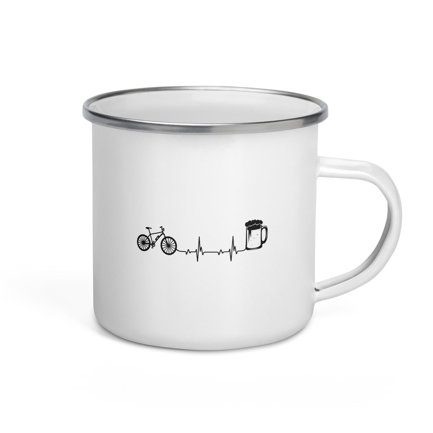Heartbeat Beer And Ebike - Emaille Tasse e-bike Default Title