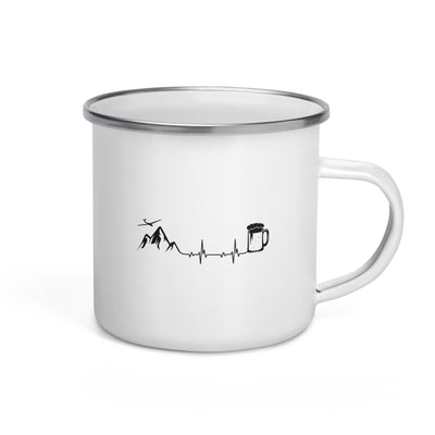 Heartbeat Beer And Sailplane - Emaille Tasse berge Default Title