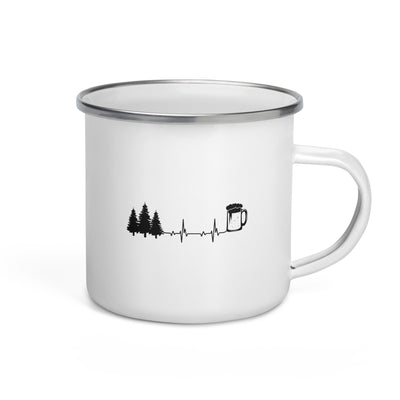 Heartbeat Beer And Trees - Emaille Tasse camping Default Title