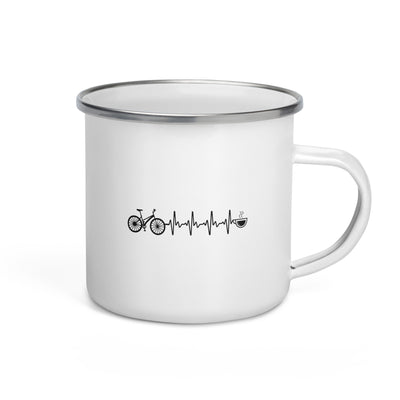 Heartbeat Coffee And Bicycle - Emaille Tasse fahrrad Default Title