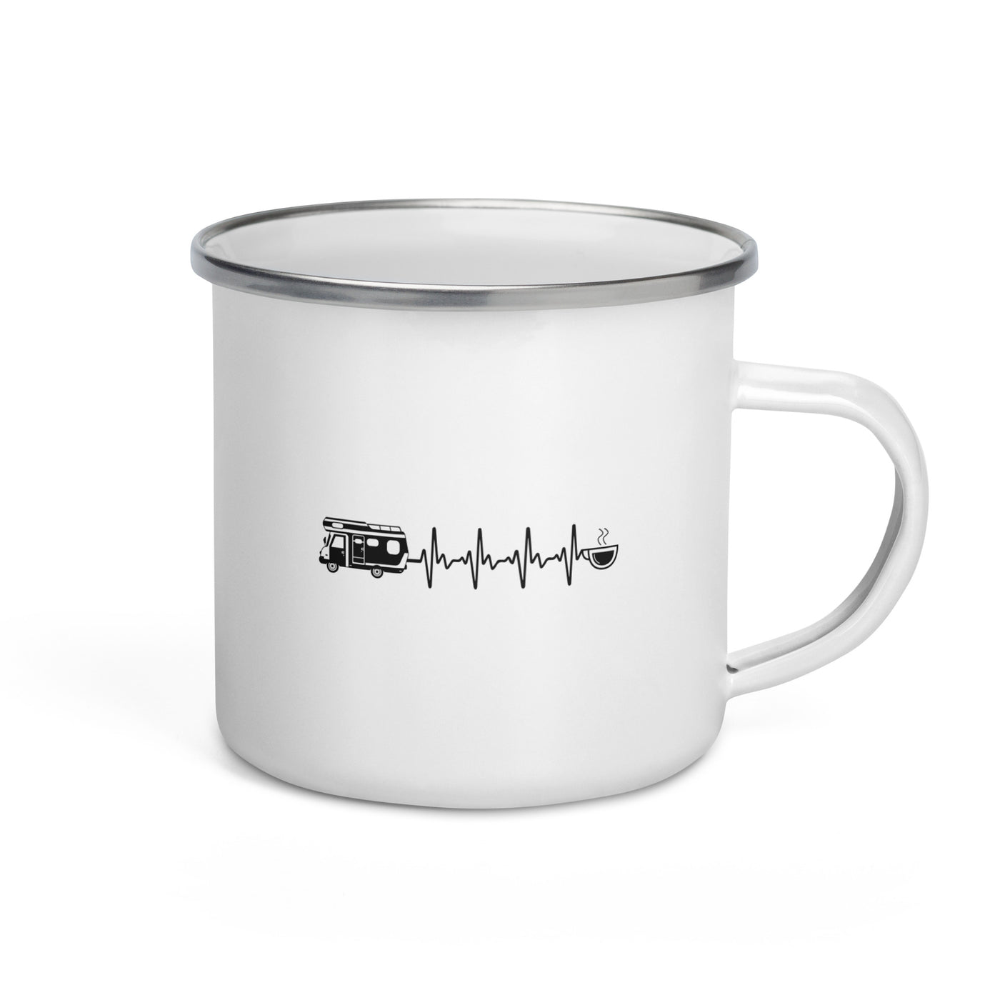 Heartbeat Coffee And Camping - Emaille Tasse camping Default Title