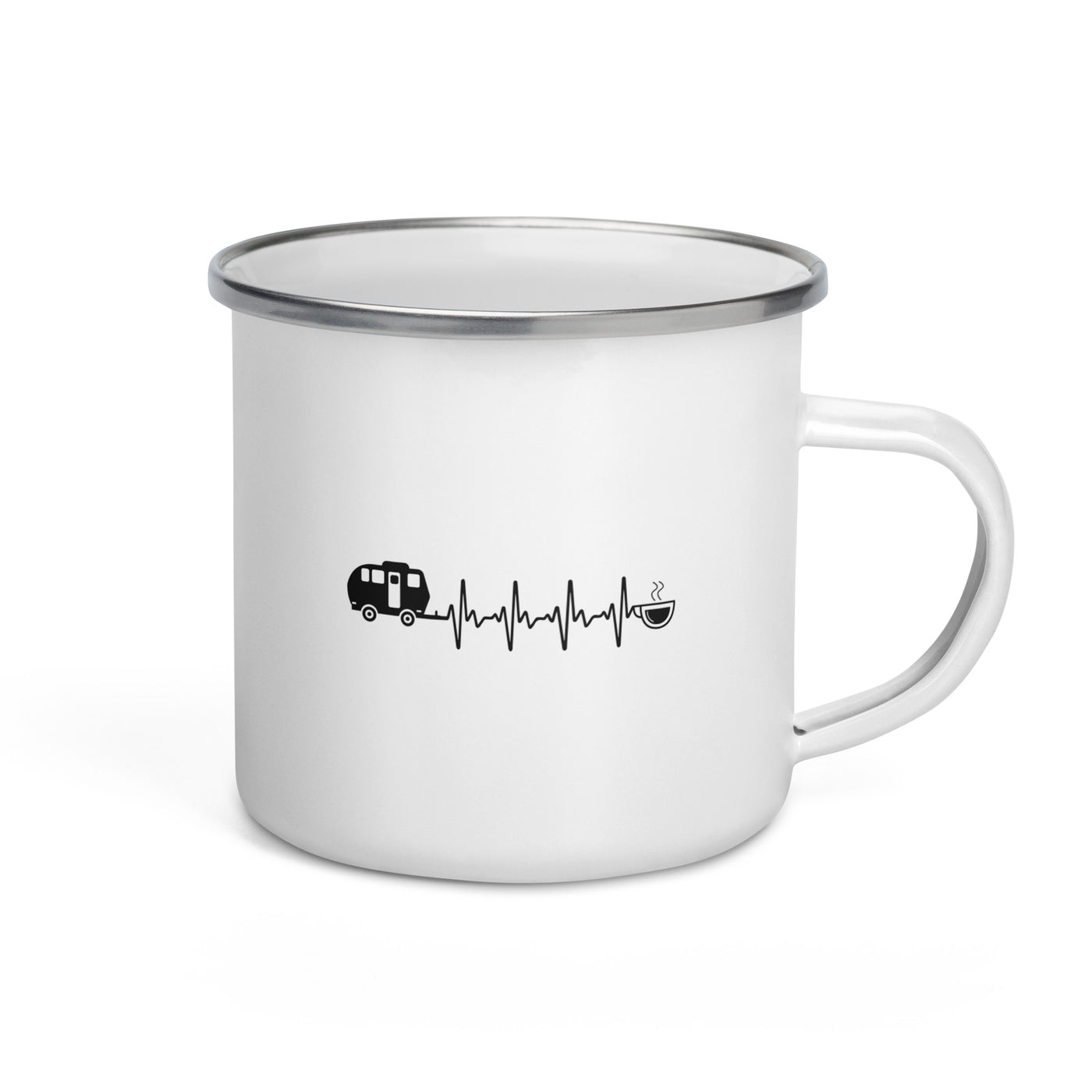 Heartbeat Coffee And Camping - Emaille Tasse camping Default Title