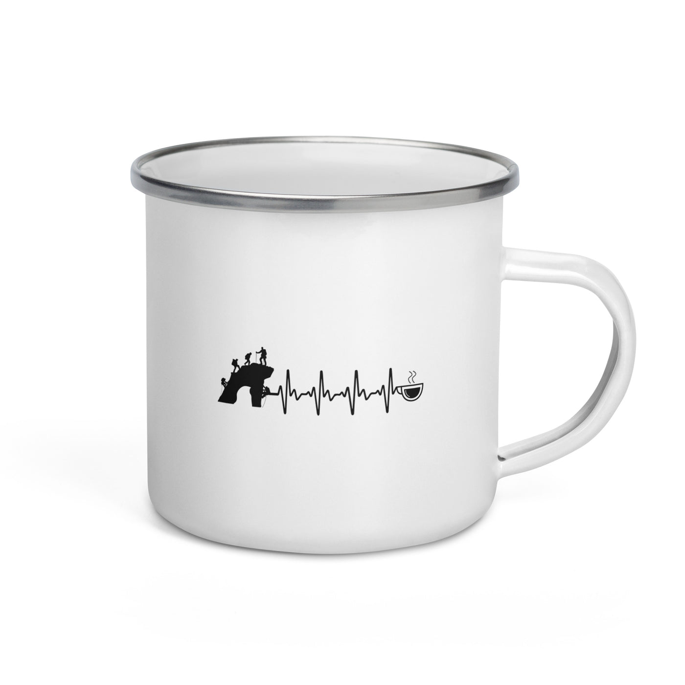 Heartbeat Coffee And Climbing - Emaille Tasse klettern Default Title