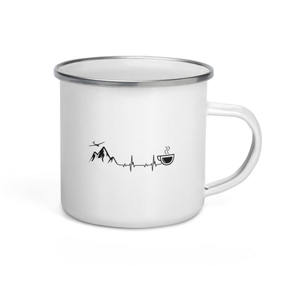 Heartbeat Coffee And Sailplane - Emaille Tasse berge Default Title